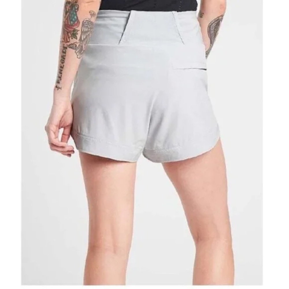 Athleta Light Gray Side Stripe Ascender Running Shorts - Picture 2 of 4